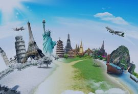 all seven wonders of the world all complied on the surface of the globe with a flight in the sky