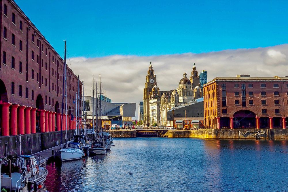 Pickfords removal van on a residential street in Liverpool