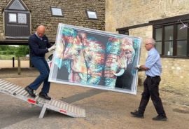 Pickfords Business Solutions move The Hannah Shergold gallery to Mall Gallery in London.