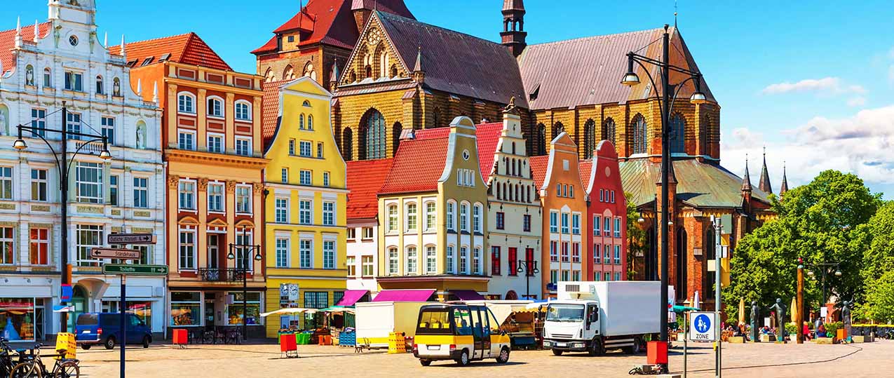 An image of traditional German houses in a German town