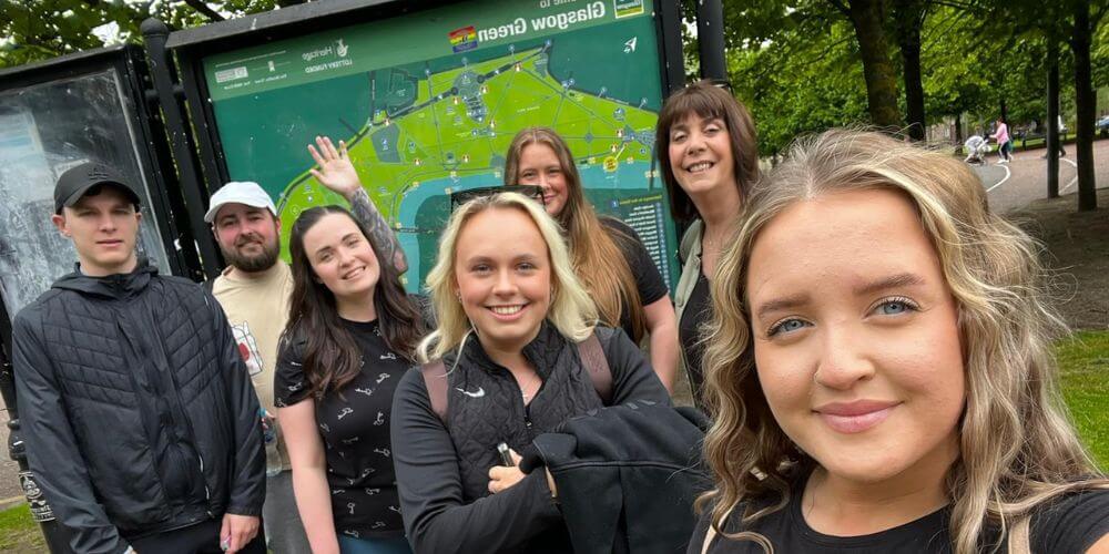 Pickfords Scotland Team at Glasgow Green during their sponsored walk for the RBA