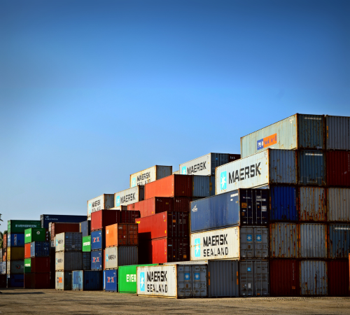 An image of a shipping container cargo lot