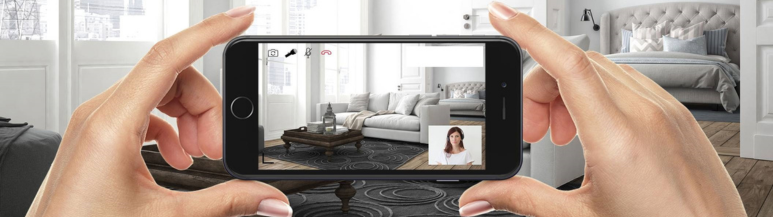 An image of an assignee carrying out a video survey with Pickfords